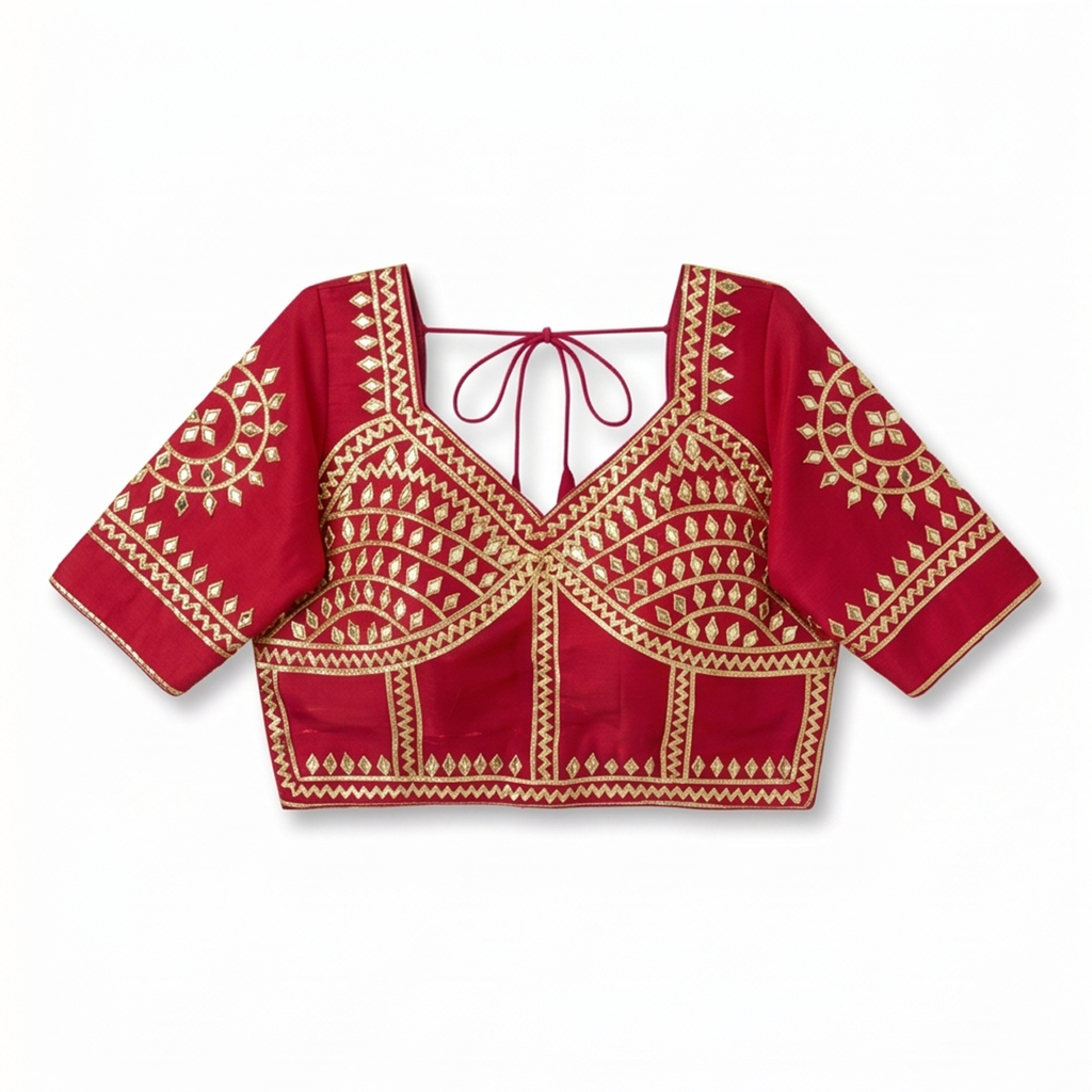 New Exclusive Gaji Silk Blouse with Designer Gota Patti Work Blouse PRD (PINK)