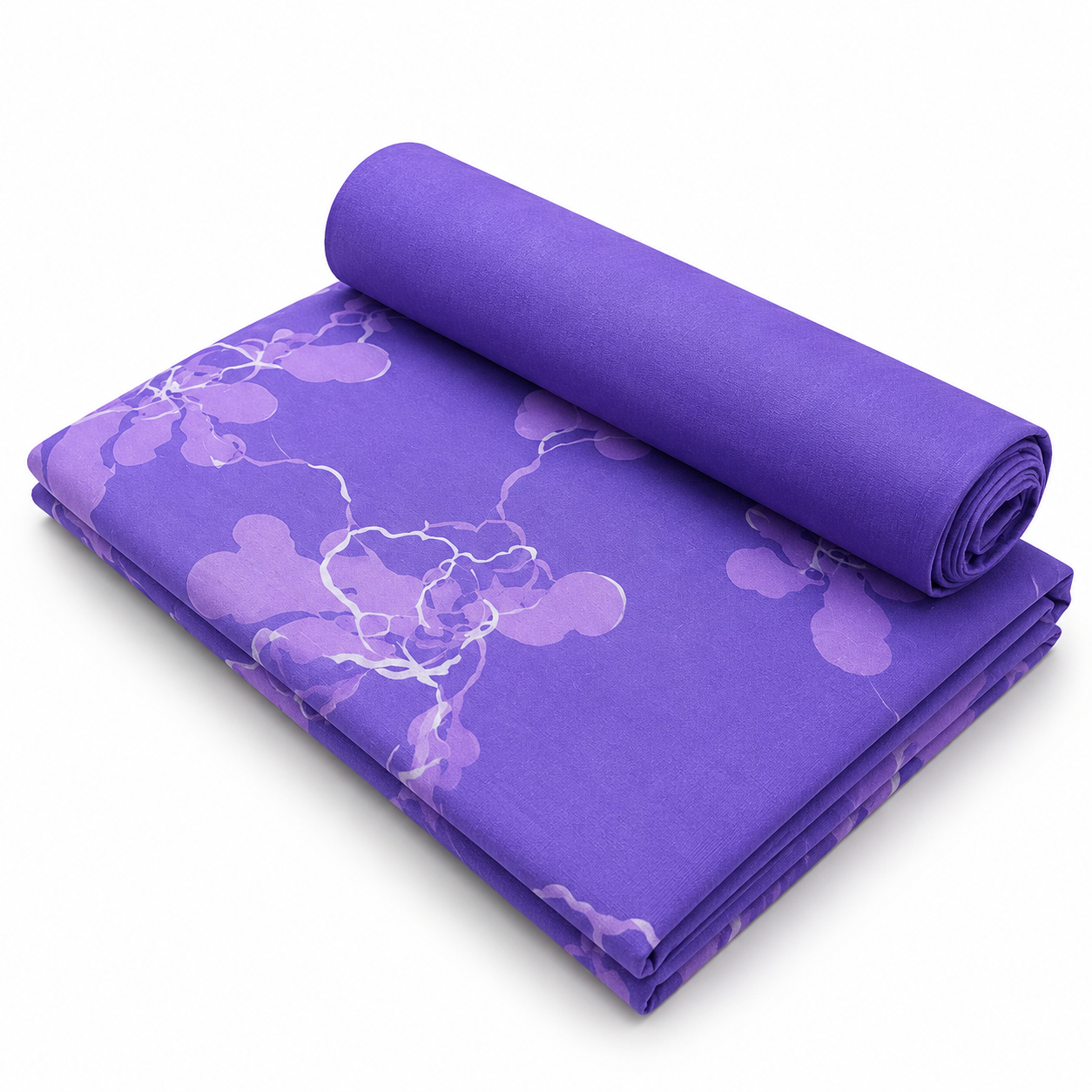 Vibrant Purple Abstract Floral Printed Unstitched Dress Material Suit Set