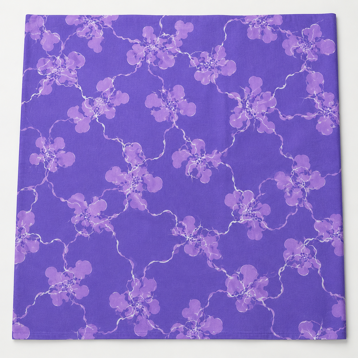 Vibrant Purple Abstract Floral Printed Unstitched Dress Material Suit Set