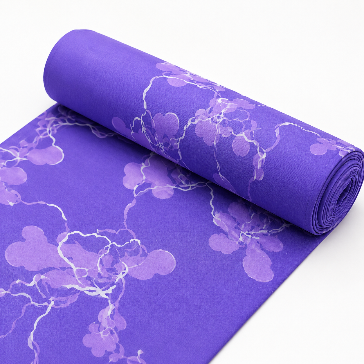 Vibrant Purple Abstract Floral Printed Unstitched Dress Material Suit Set