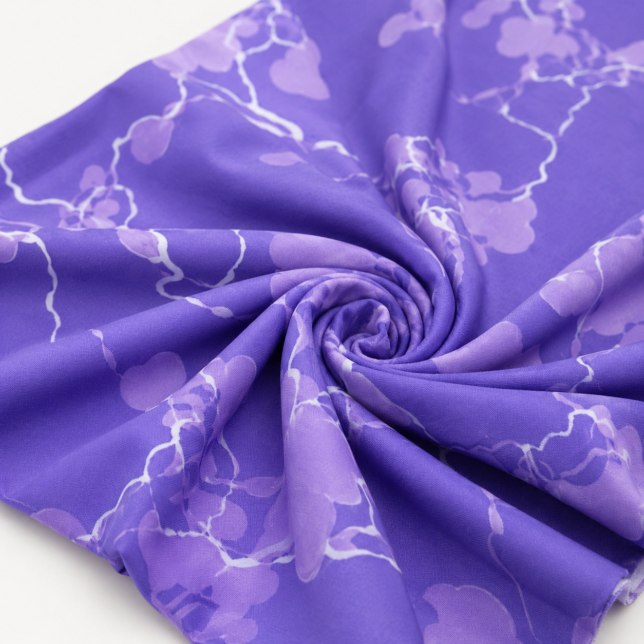 Vibrant Purple Abstract Floral Printed Unstitched Dress Material Suit Set