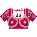 New Exclusive Gaji Silk Blouse with Designer Fox Georgette Embroidery Blouse PRD (RANI)