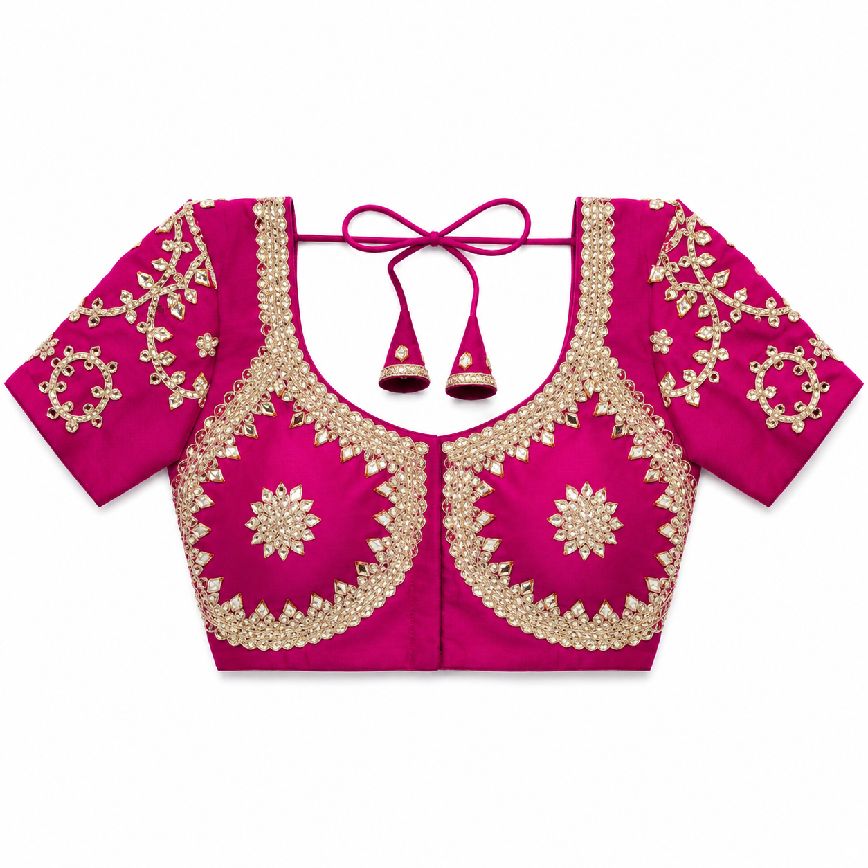 New Exclusive Gaji Silk Blouse with Designer Fox Georgette Embroidery Blouse PRD (RANI)