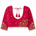 New Exclusive Jacket Blouse Italian Silk Zardosi Handwork Blouse PRD (PINK)