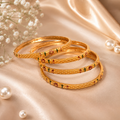 Anti Tarnish Golden Copper Bangles (Set of 4)