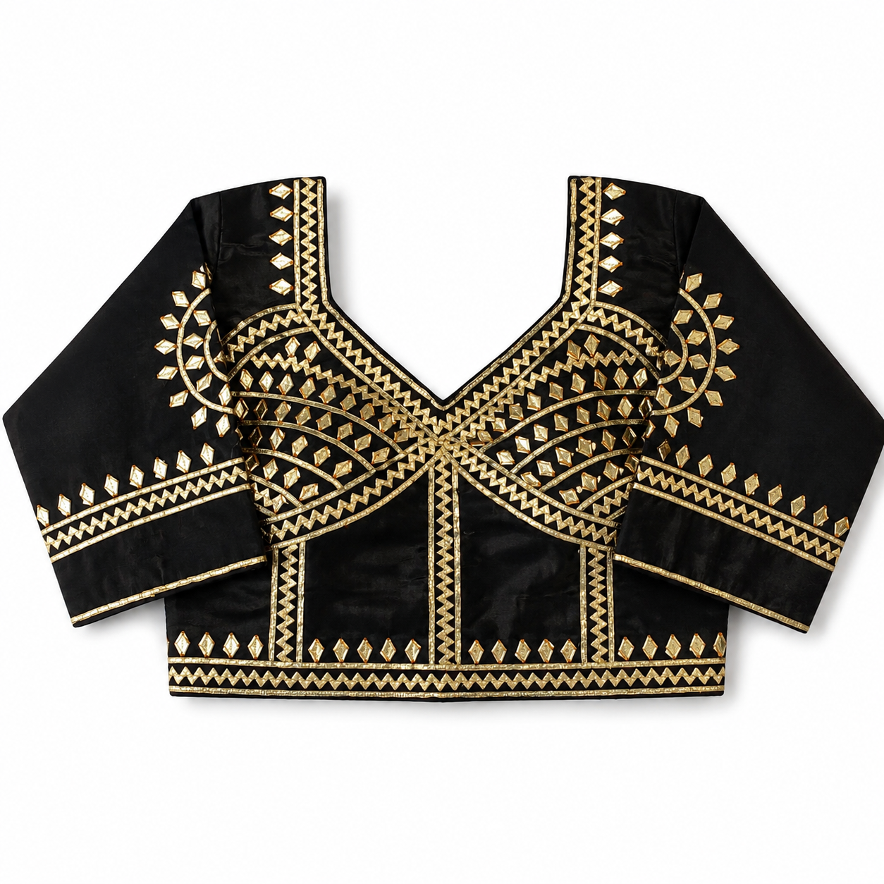 New Exclusive Gaji Silk Blouse with Designer Gota Patti Work Blouse PRD (BLACK)