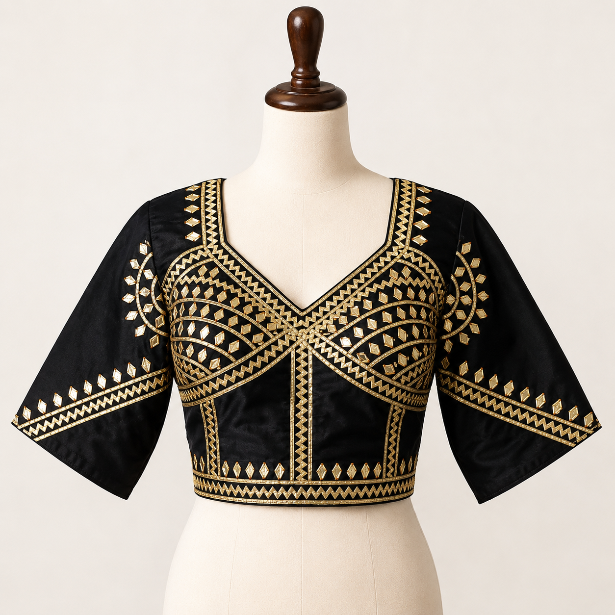 New Exclusive Gaji Silk Blouse with Designer Gota Patti Work Blouse PRD (BLACK)