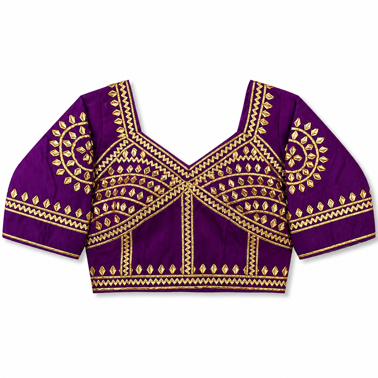New Exclusive Gaji Silk Blouse with Designer Gota Patti Work Blouse PRD (PURPLE)