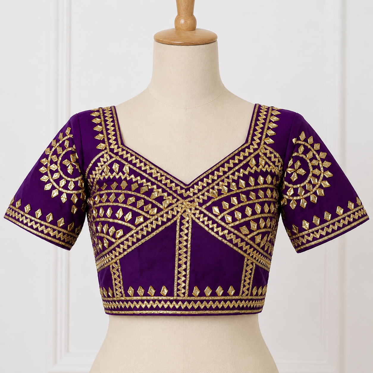New Exclusive Gaji Silk Blouse with Designer Gota Patti Work Blouse PRD (PURPLE)
