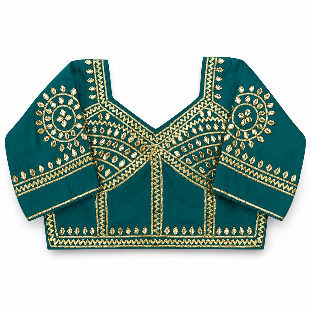 New Exclusive Gaji Silk Blouse with Designer Gota Patti Work Blouse PRD (RAMA)