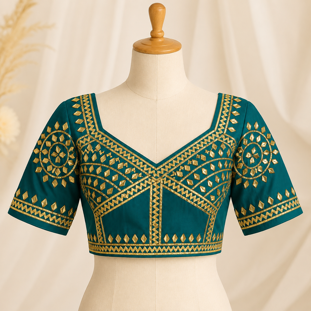 New Exclusive Gaji Silk Blouse with Designer Gota Patti Work Blouse PRD (RAMA)