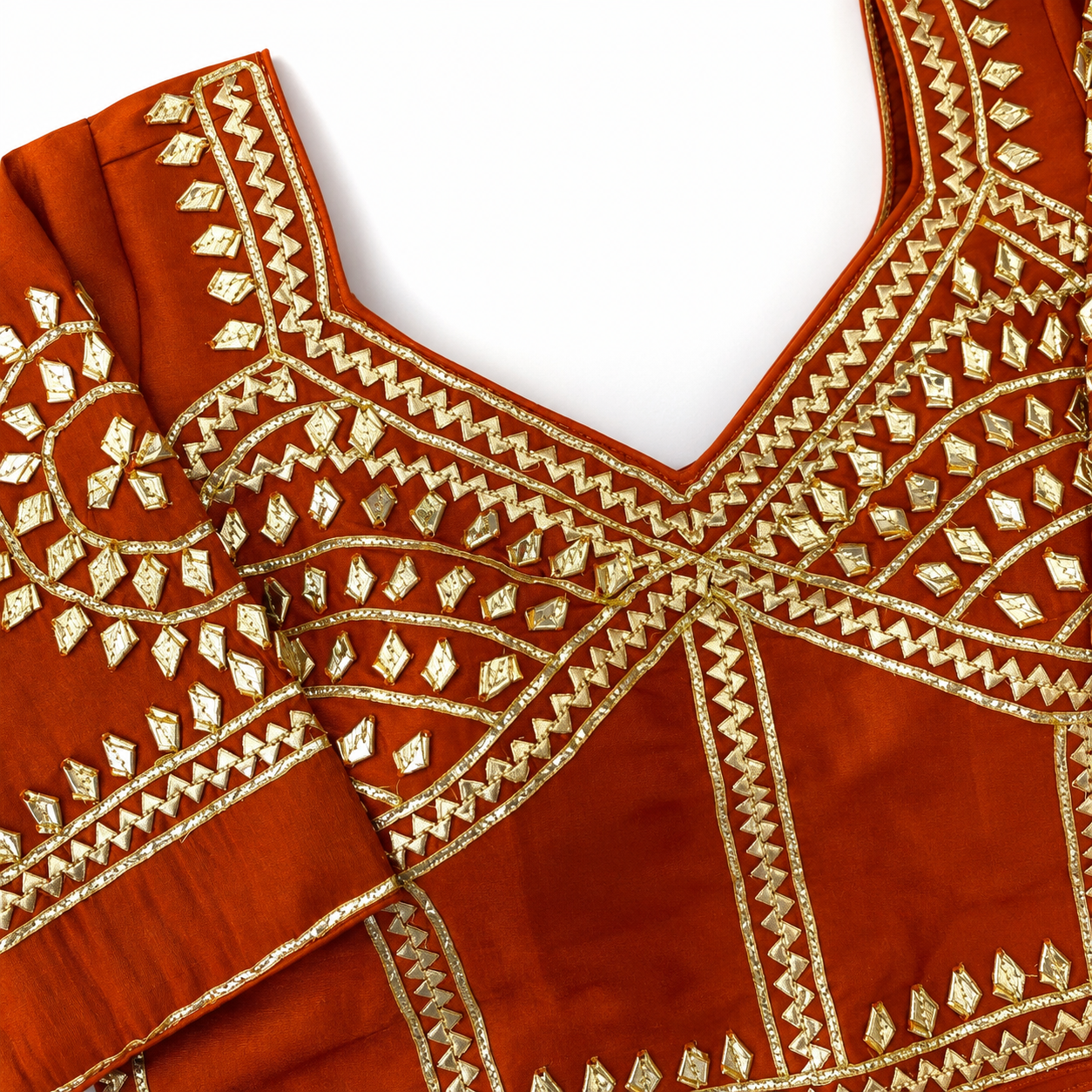 New Exclusive Gaji Silk Blouse with Designer Gota Patti Work Blouse PRD (ORANGE)