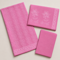 Vibrant Pink Floral Print Unstitched Cotton Fabric Set