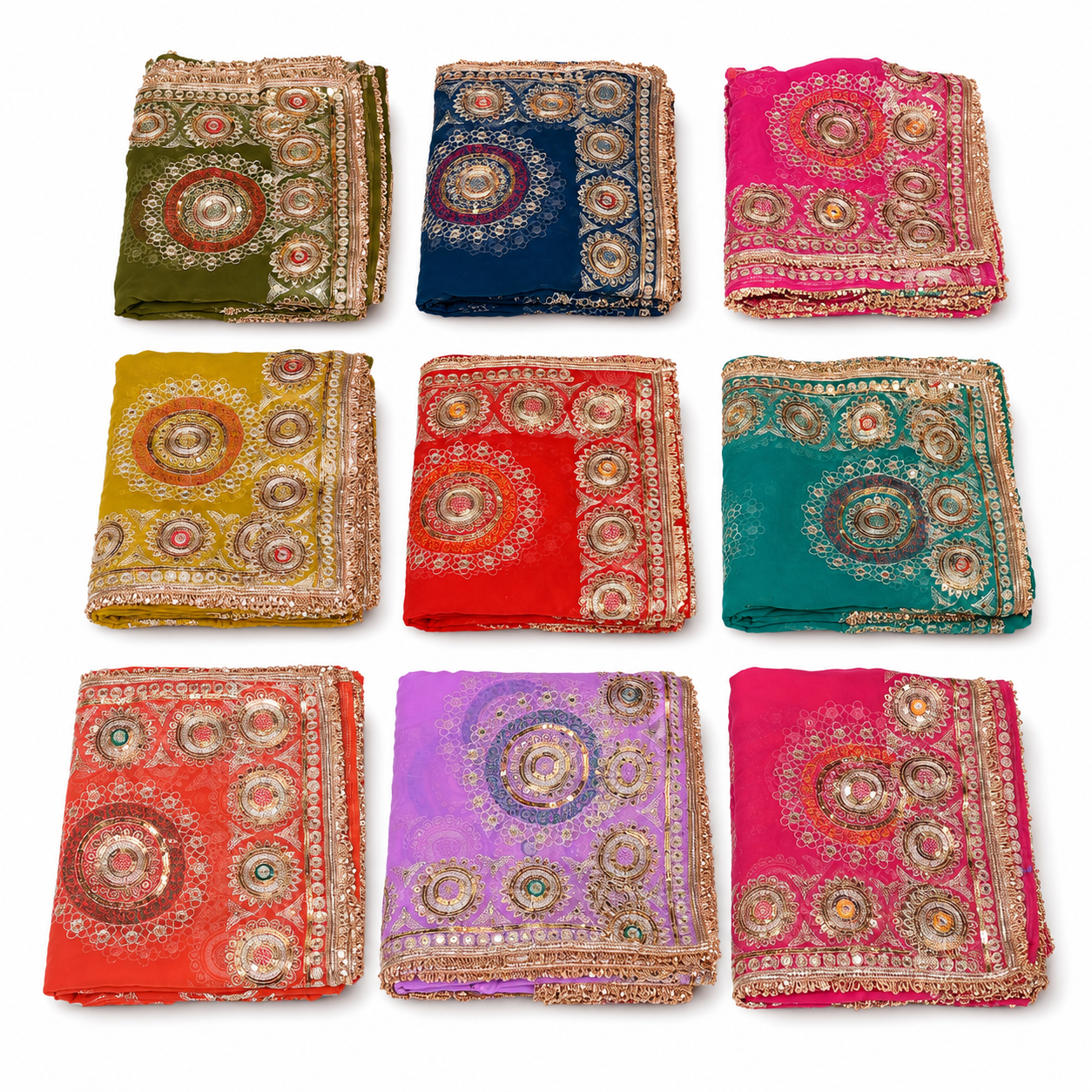Vibrant Collection of Traditional Gota Patti Embroidered Dupattas