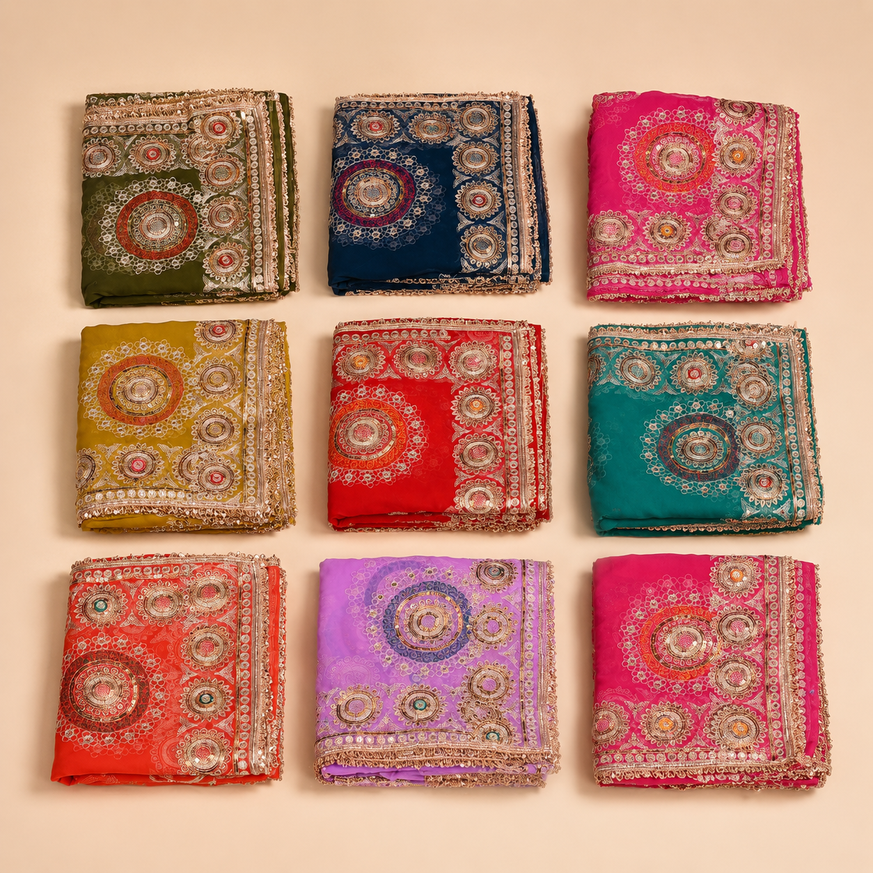 Vibrant Collection of Traditional Gota Patti Embroidered Dupattas