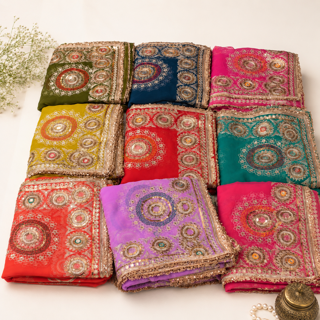 Vibrant Collection of Traditional Gota Patti Embroidered Dupattas