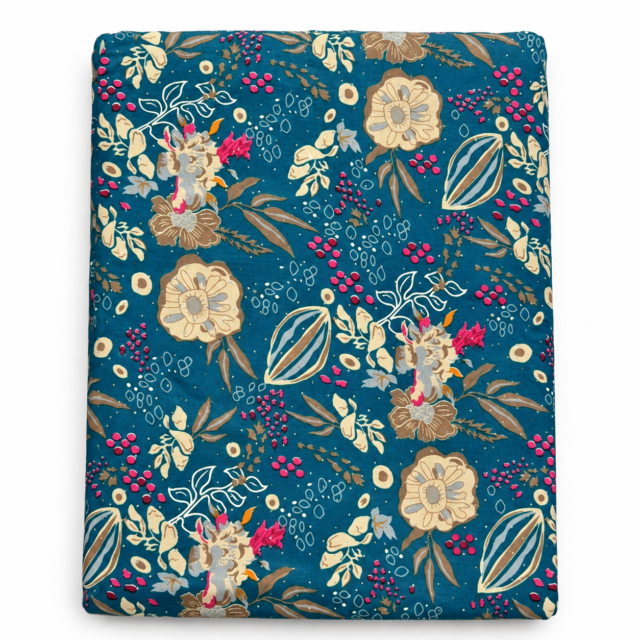 Multicolour Floral & Leaf Printed Unstitched Fabric