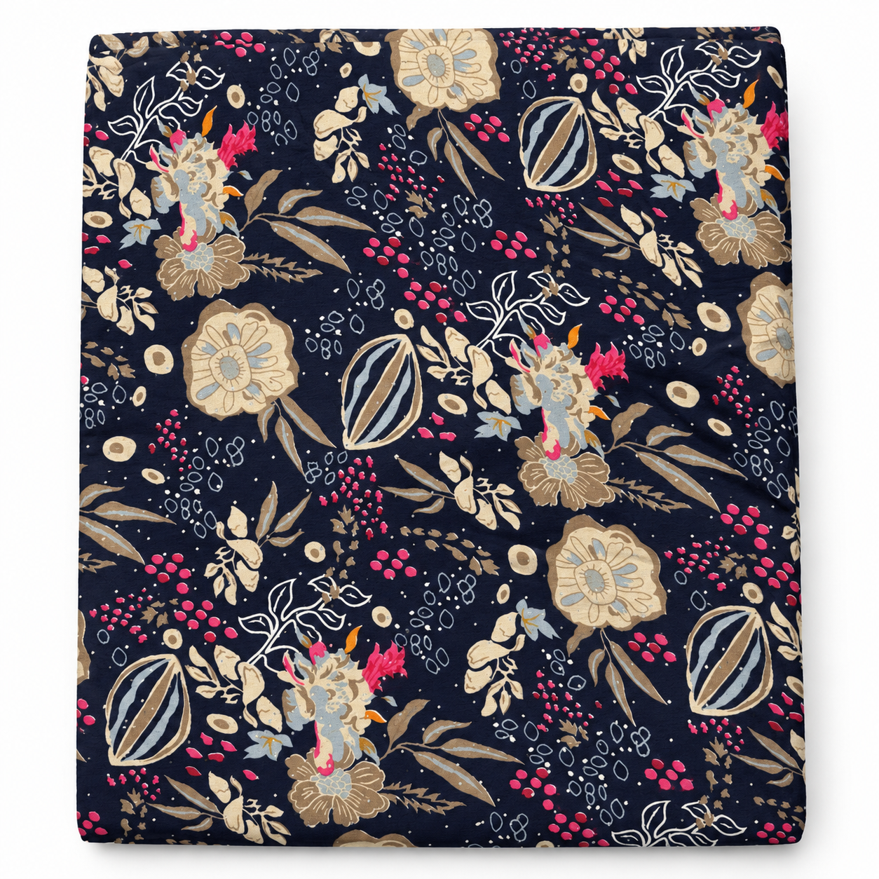 Multicolour Floral & Leaf Printed Unstitched Fabric