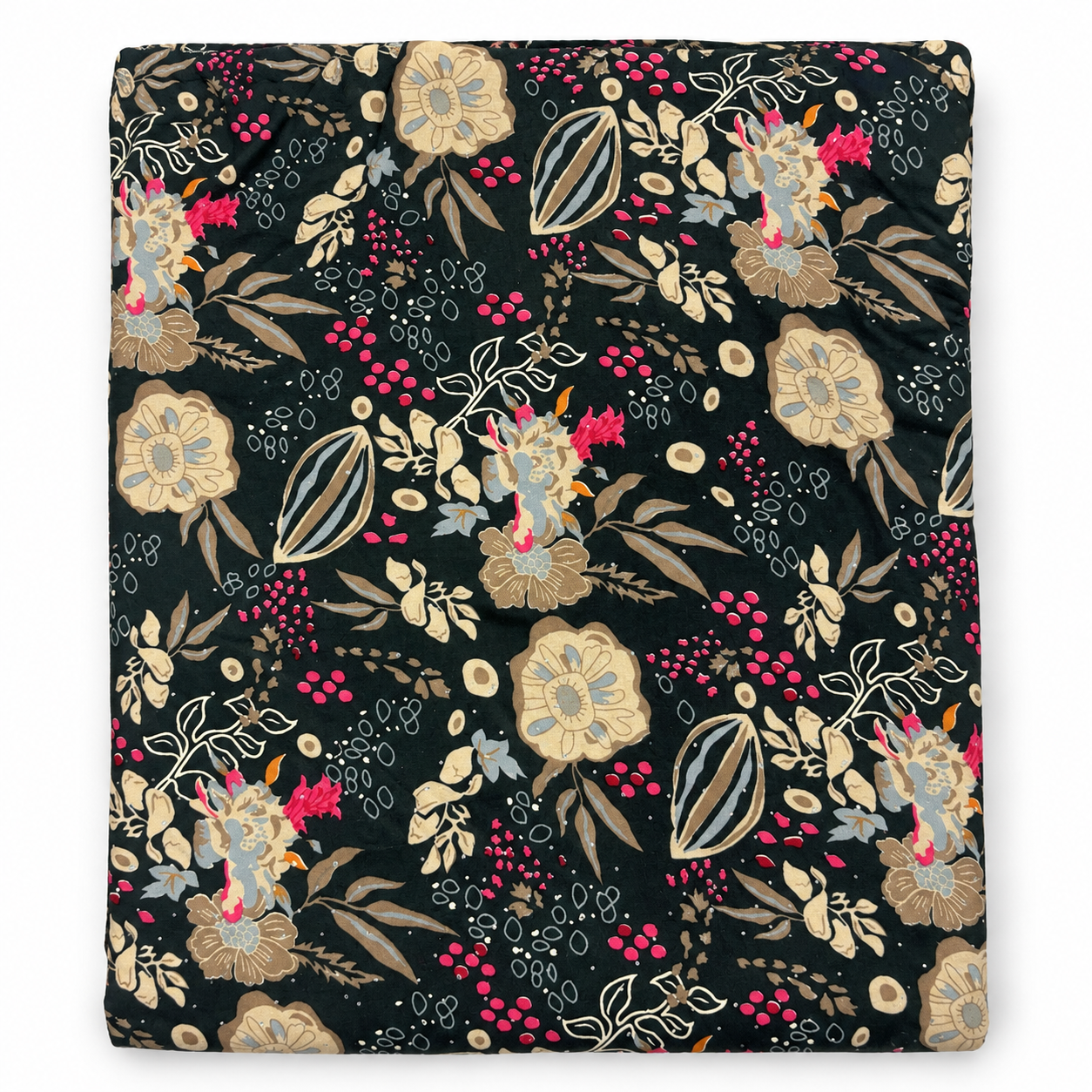 Multicolour Floral & Leaf Printed Unstitched Fabric
