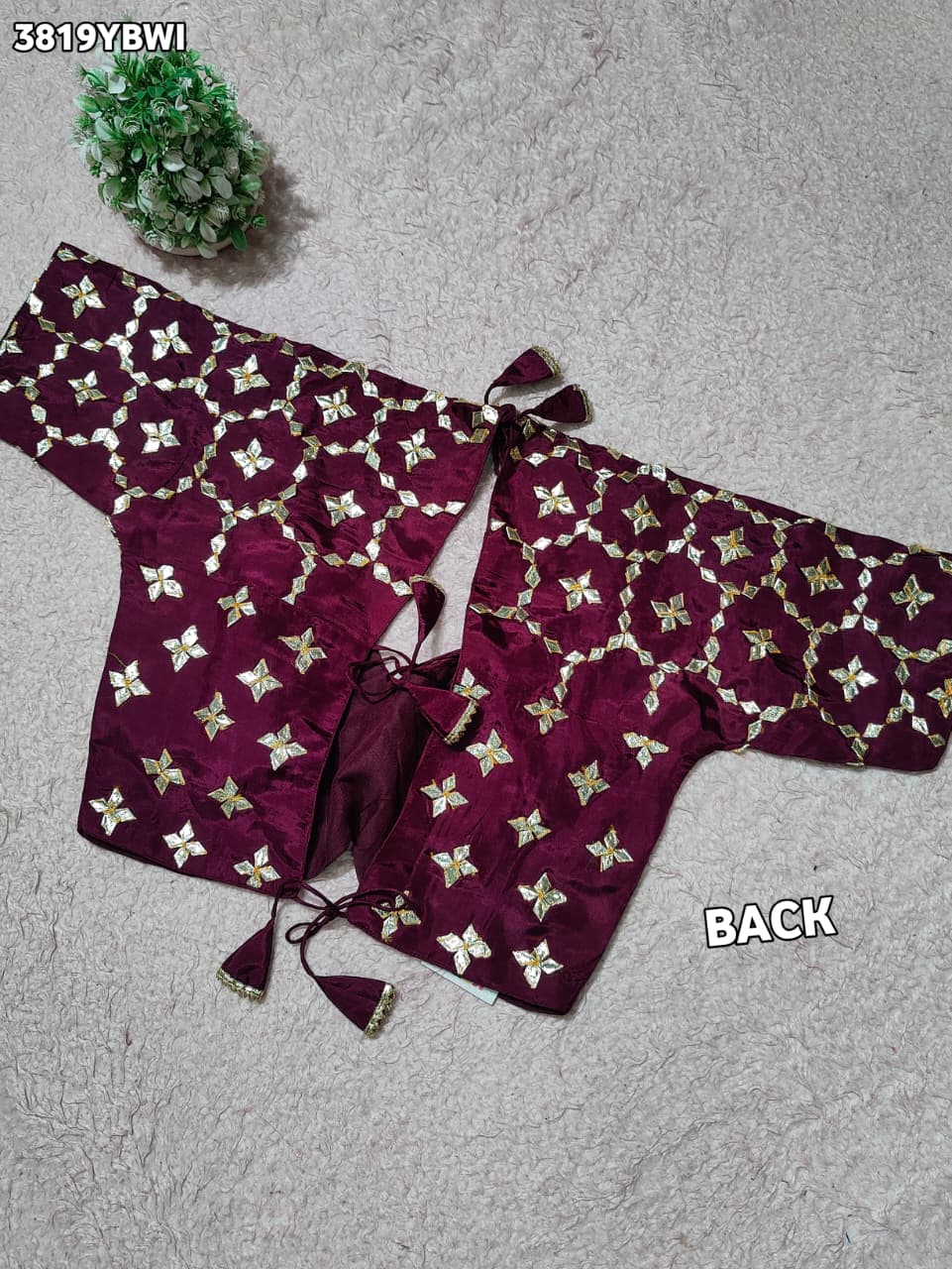 New Royal Glow Designer Gota Patti HO Silk Blouse  JNK