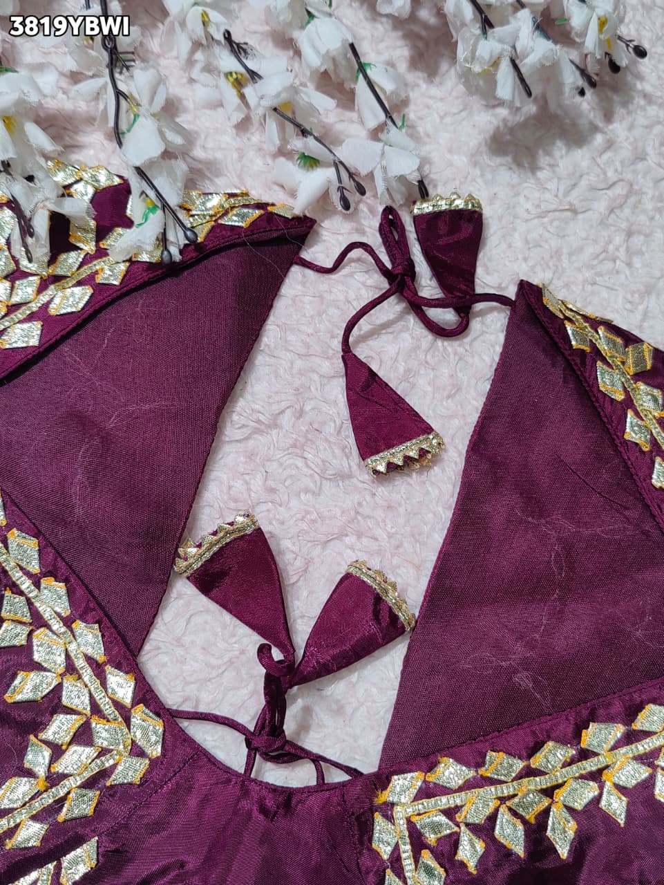 New Royal Glow Designer Gota Patti HO Silk Blouse  JNK