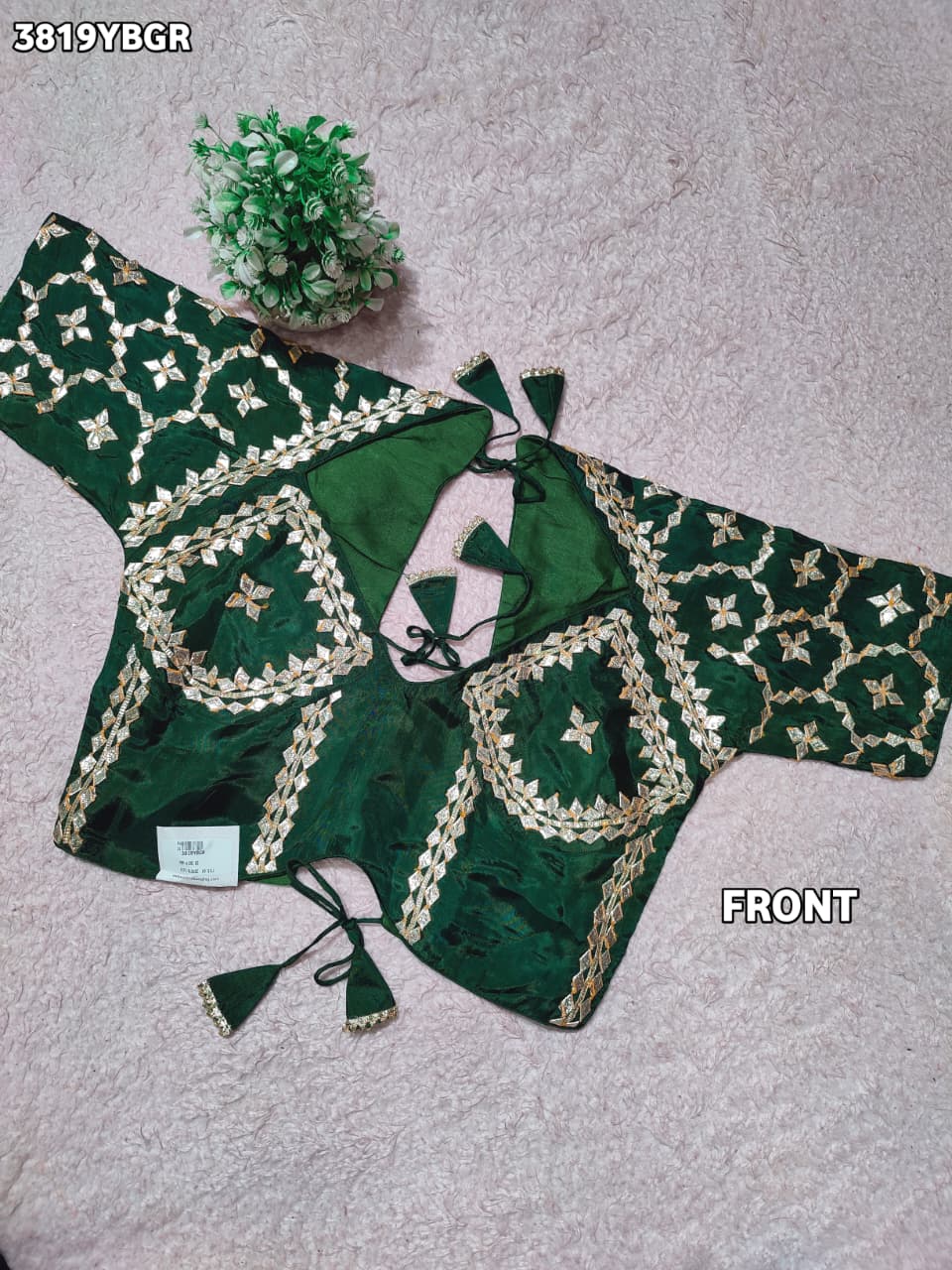 Elegant HO Silk Designer Blouse with Traditional Gota Patti Work  JNK