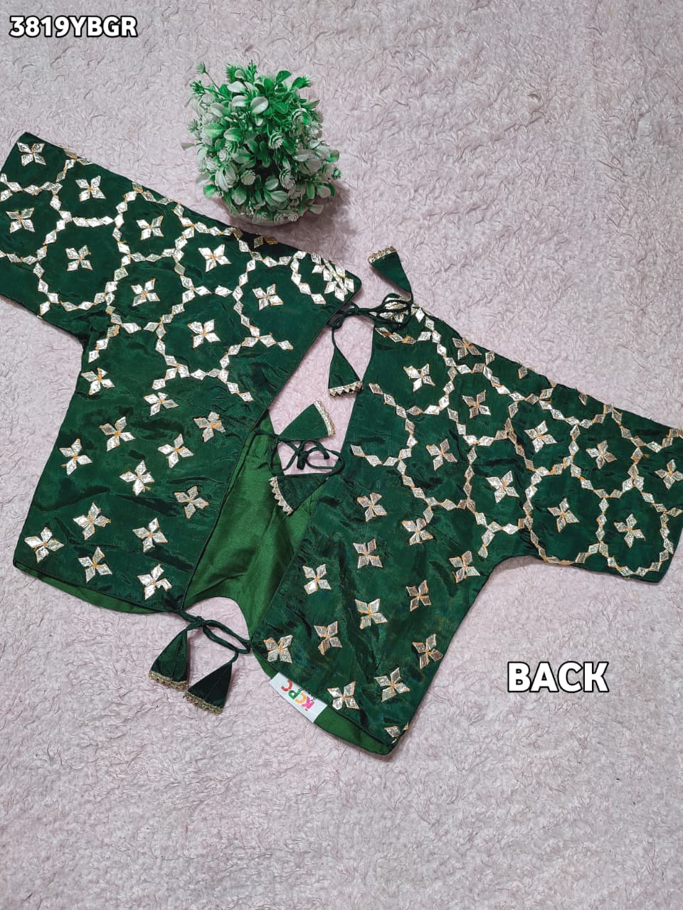 Elegant HO Silk Designer Blouse with Traditional Gota Patti Work  JNK