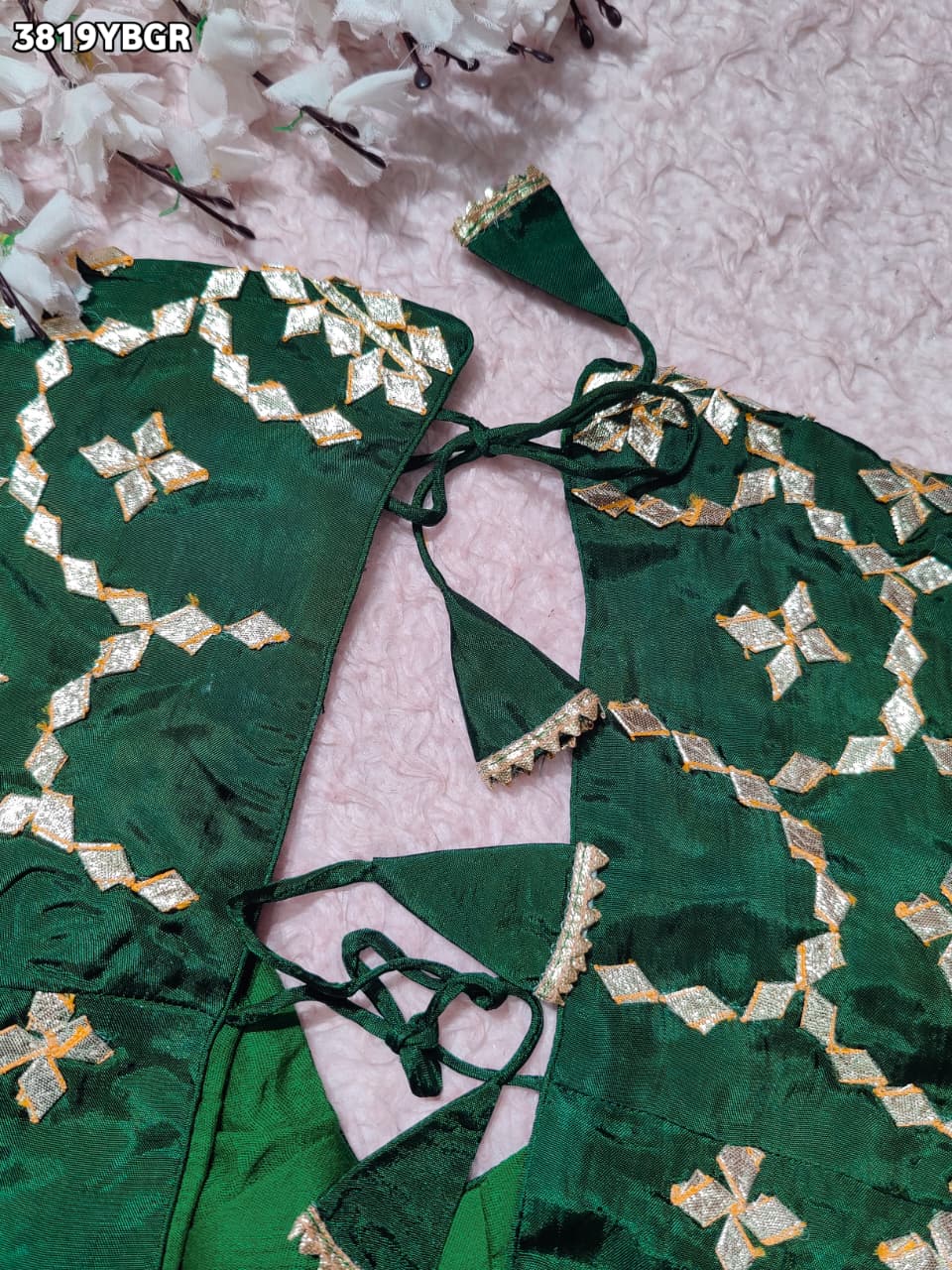 Elegant HO Silk Designer Blouse with Traditional Gota Patti Work  JNK