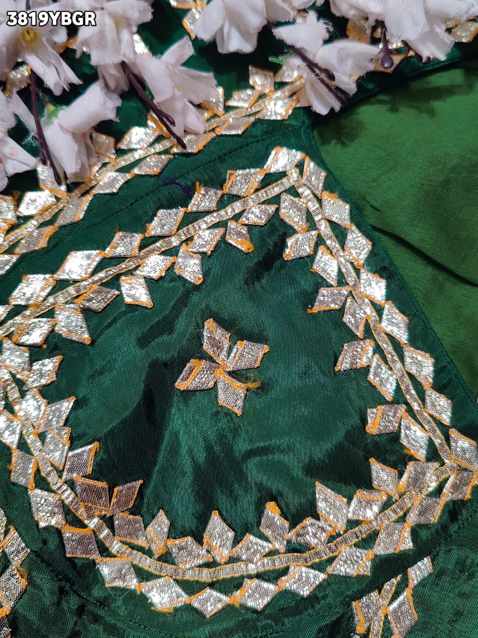 Elegant HO Silk Designer Blouse with Traditional Gota Patti Work  JNK