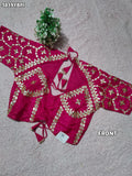 Luxury HO Silk Blouse with Intricate Gota Patti Detailing   JNK