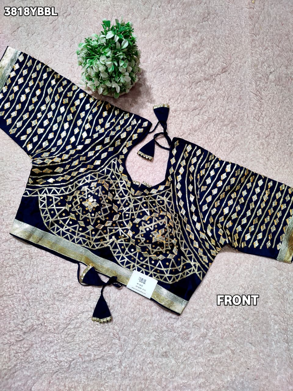 Festive Elegance HO Silk Designer Blouse with Gota Patti   PRD