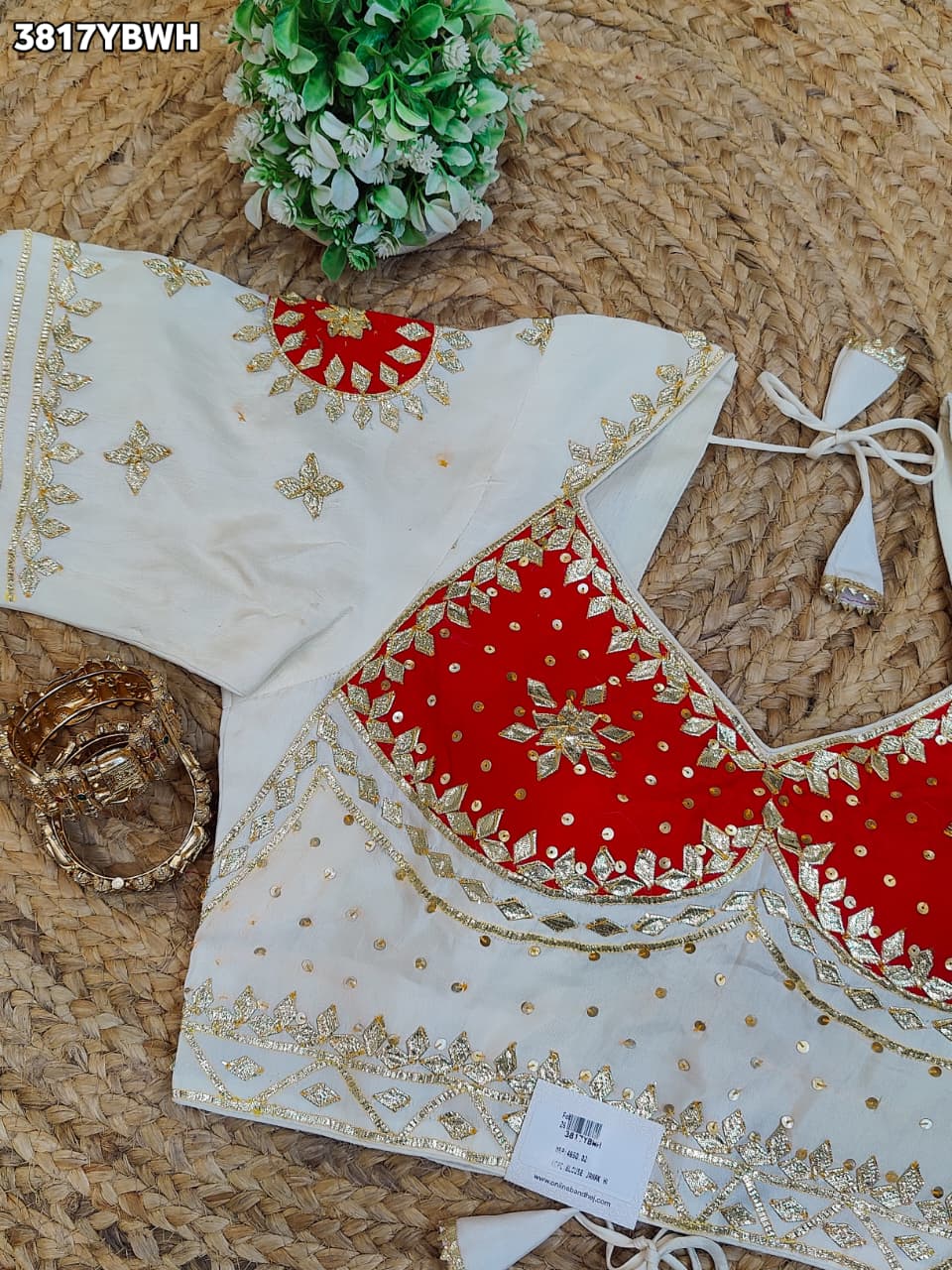 Elegant HO Silk Designer Blouse with Rich Gota Patti Work PRD