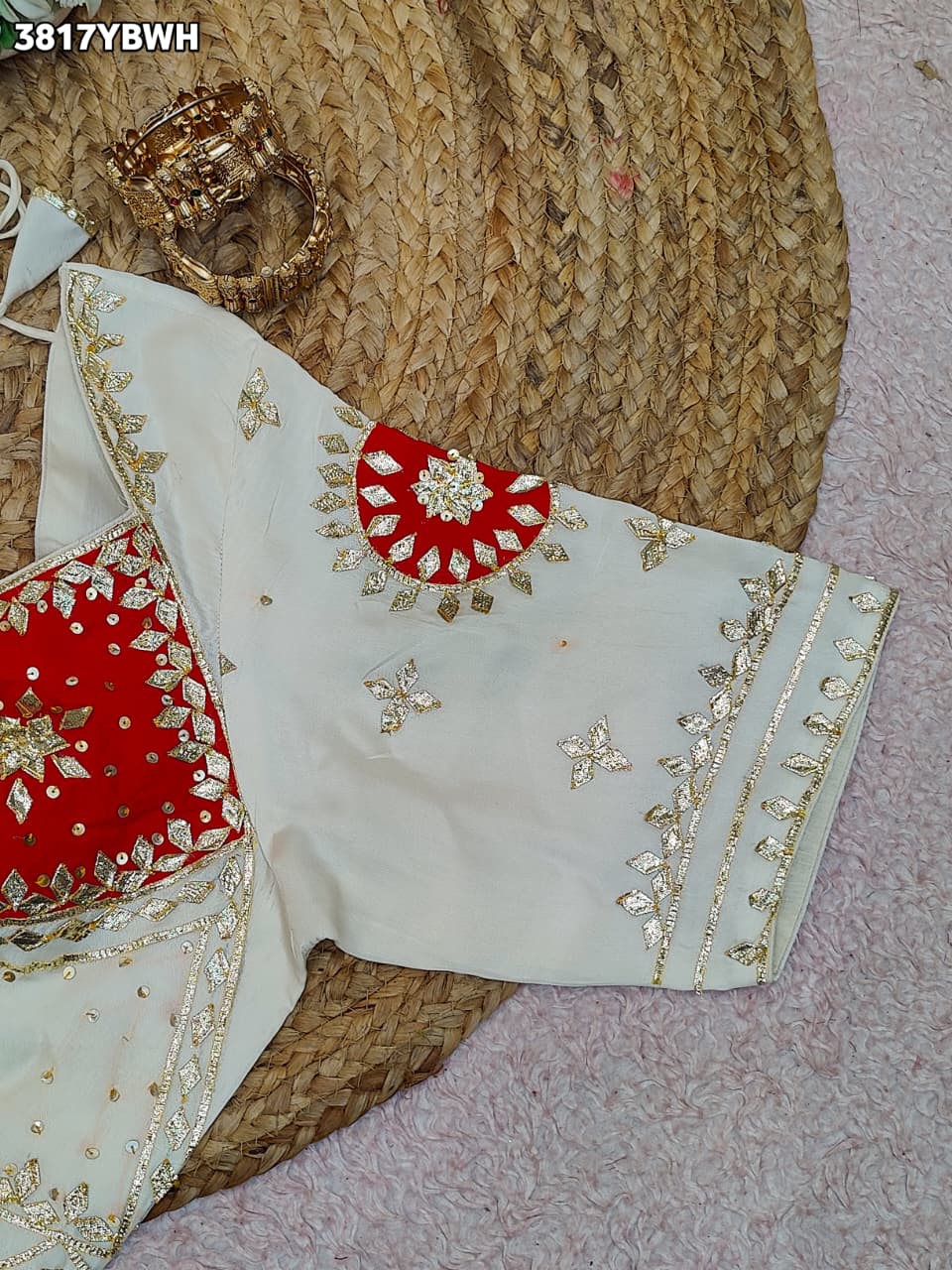 Elegant HO Silk Designer Blouse with Rich Gota Patti Work PRD