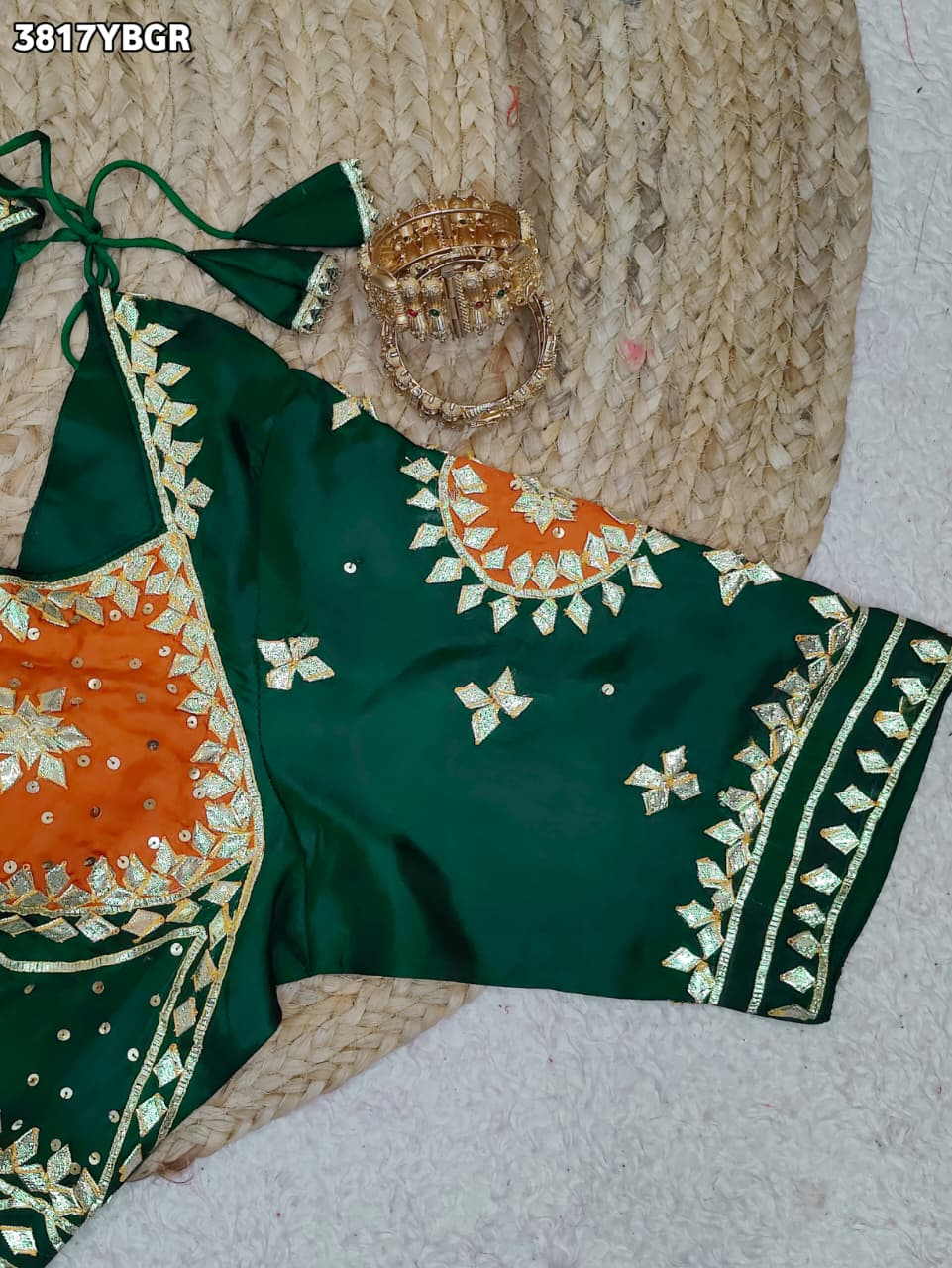 Premium Designer HO Silk Blouse with Traditional Gota Patti Touch PRD