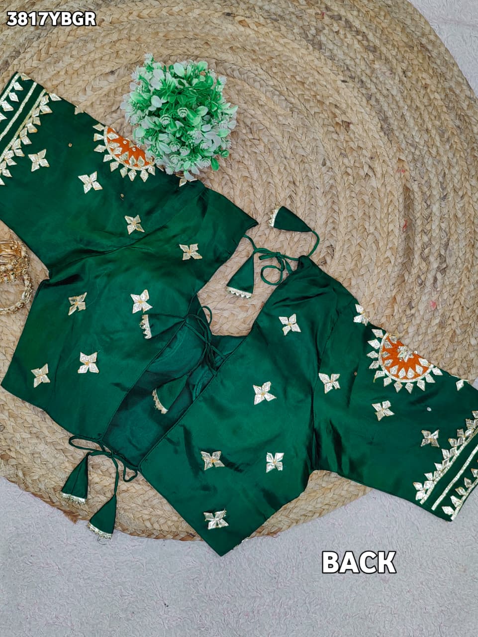 Premium Designer HO Silk Blouse with Traditional Gota Patti Touch PRD