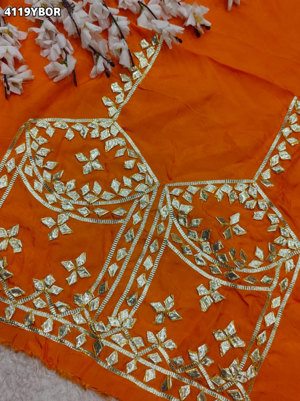 Elegant Gaji Silk Designer Blouse with Gotapatti Work RG