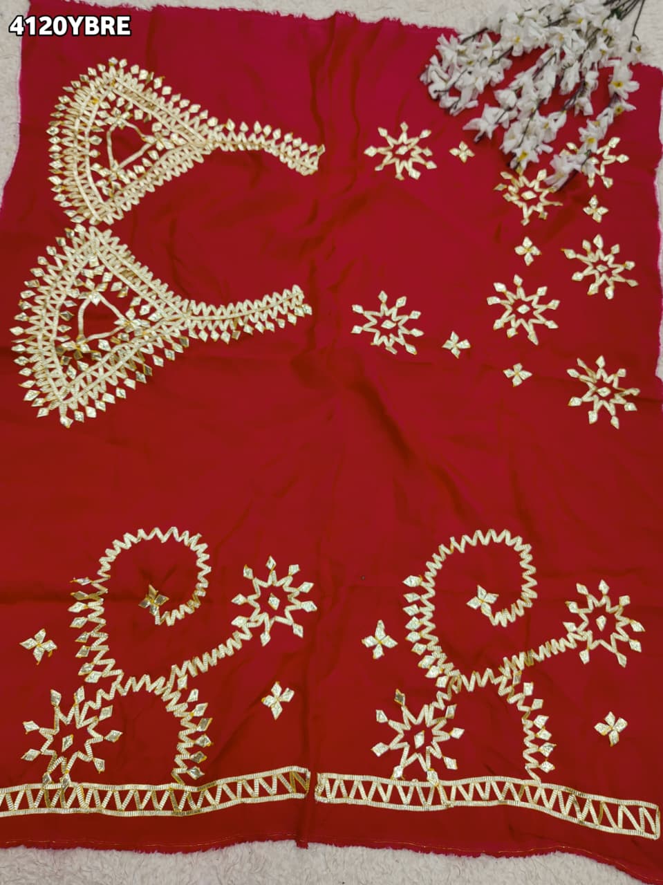Designer Statement Gaji Silk Blouse with Gotapatti Touch RG