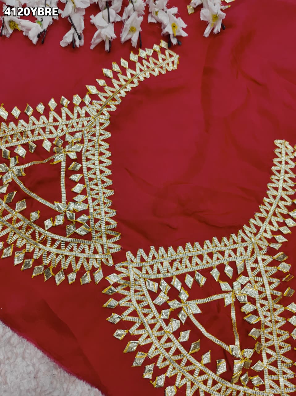 Designer Statement Gaji Silk Blouse with Gotapatti Touch RG