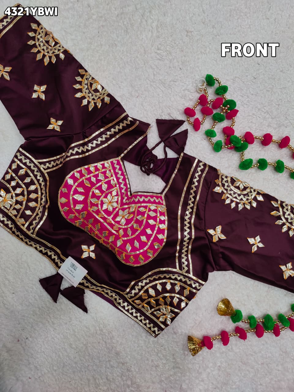 New Designer Gaji Silk Blouse with Elegant Gota Patti Work Blouse PRD