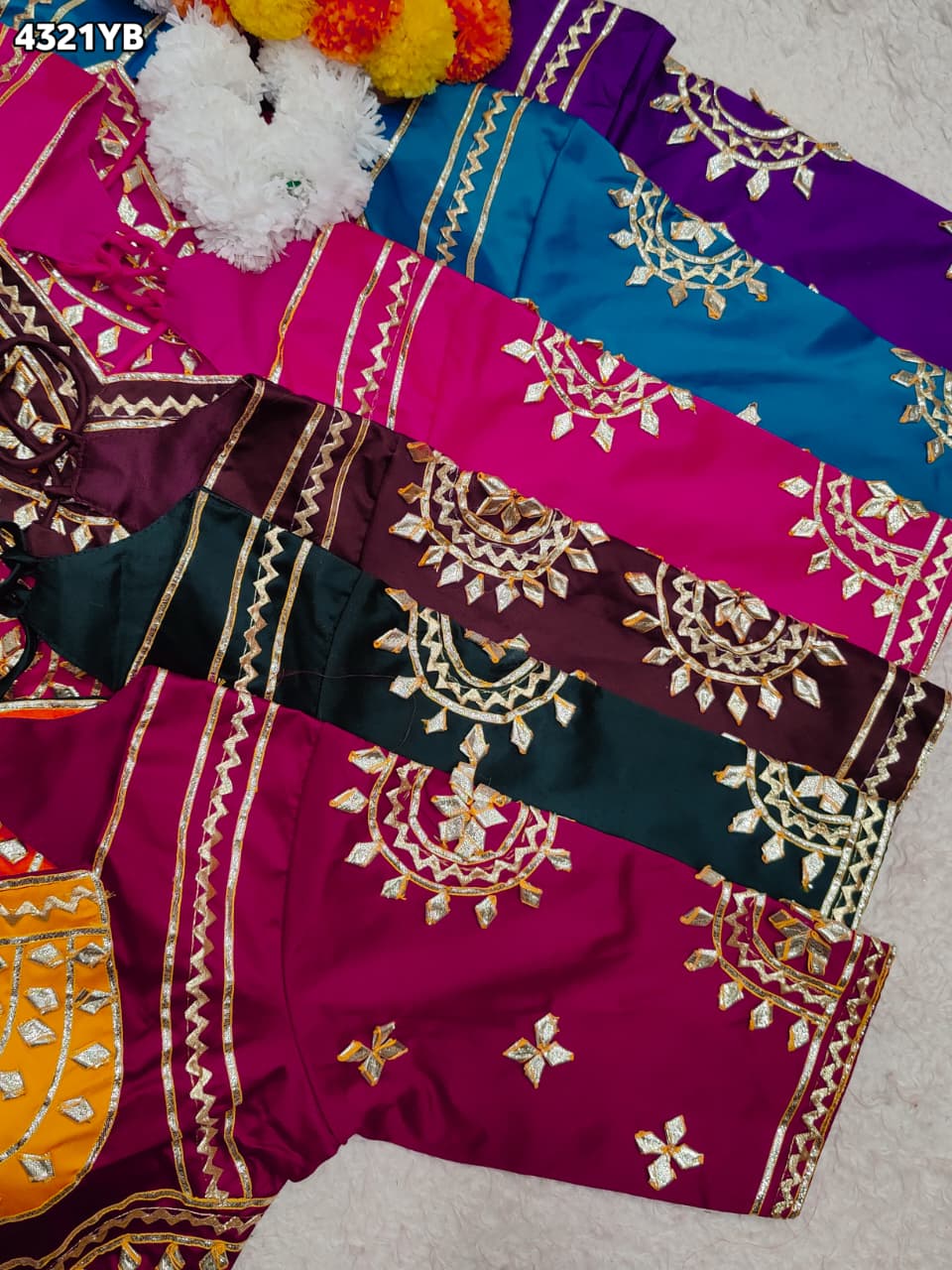 New Designer Gaji Silk Blouse with Elegant Gota Patti Work Blouse PRD