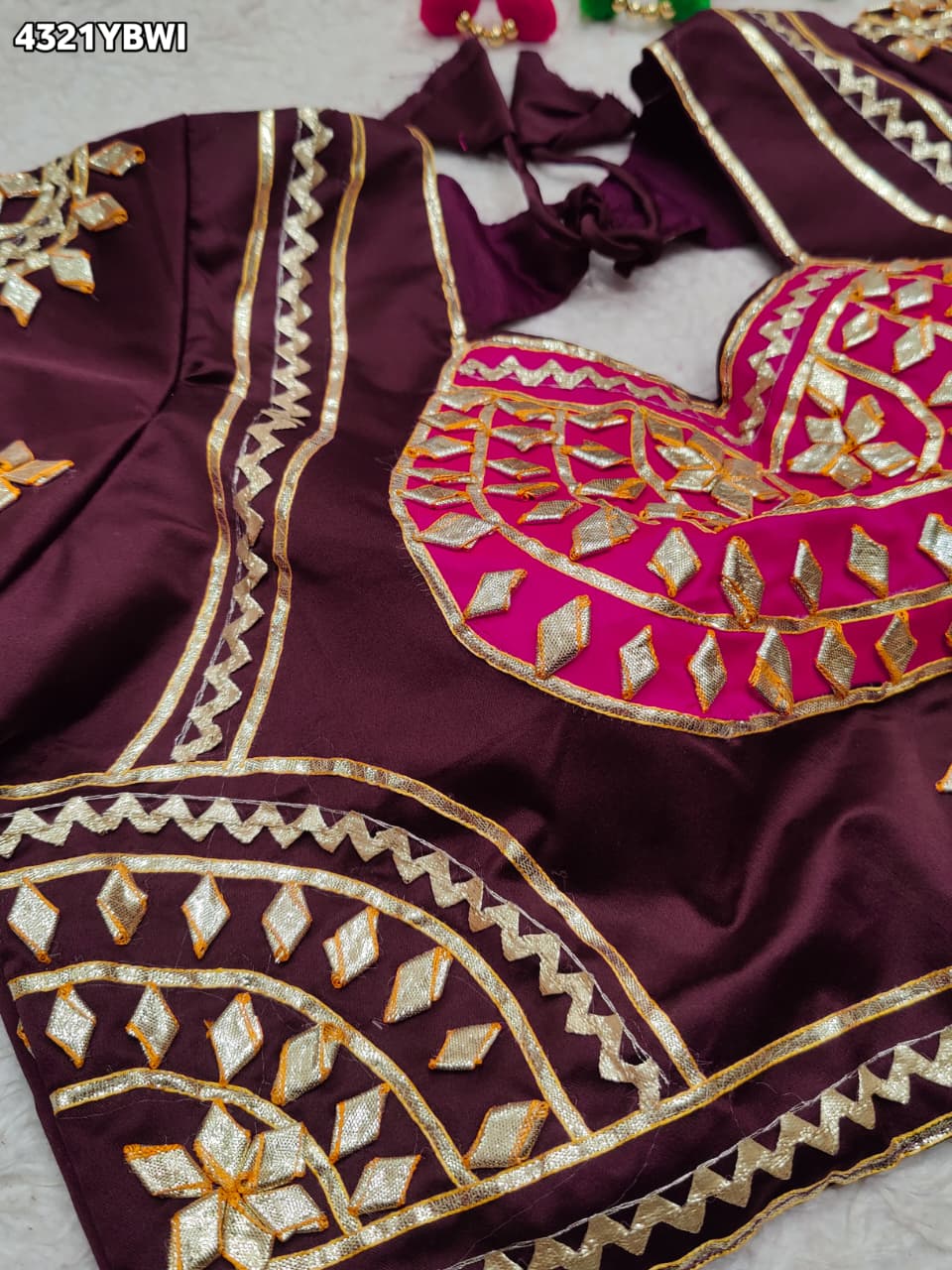 New Designer Gaji Silk Blouse with Elegant Gota Patti Work Blouse PRD
