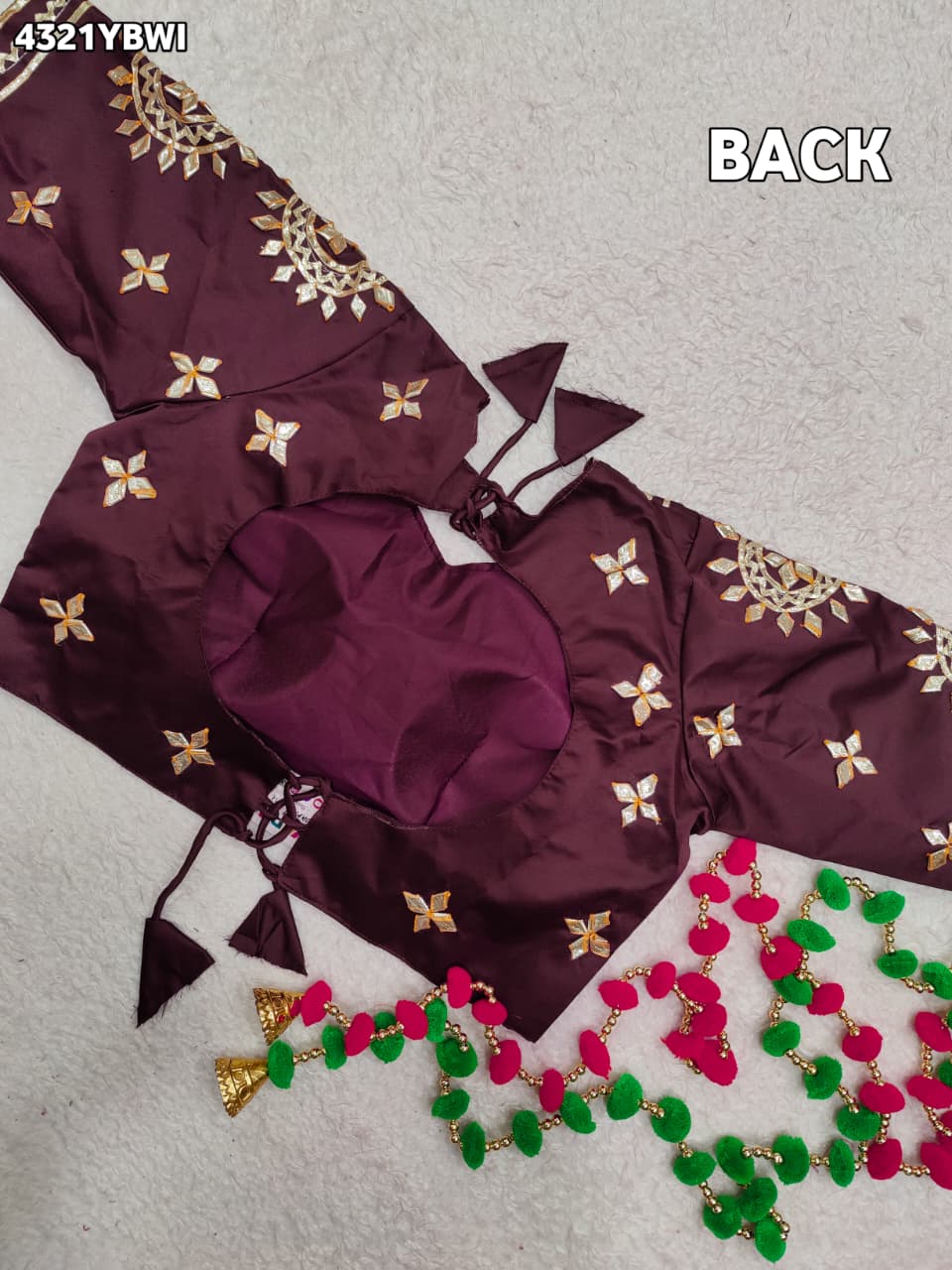 New Designer Gaji Silk Blouse with Elegant Gota Patti Work Blouse PRD